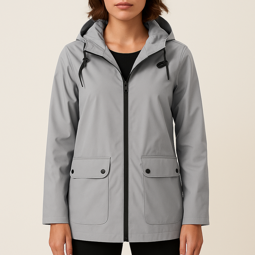 Długa Kurtka Przeciwdeszczowa Dla Kobiet | Z Kapturem