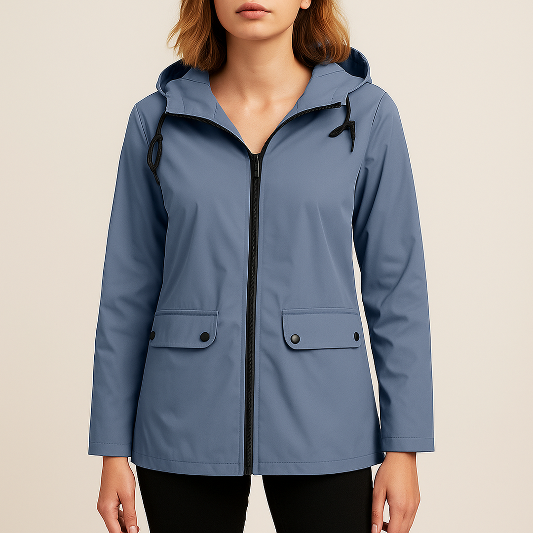 Długa Kurtka Przeciwdeszczowa Dla Kobiet | Z Kapturem