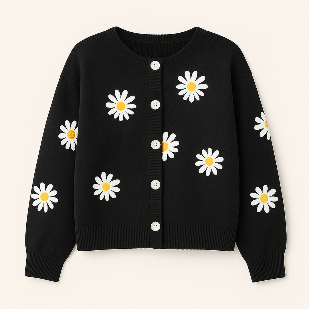 Damski Kardigan W Kwiatowy Wzór | Długi Rękaw