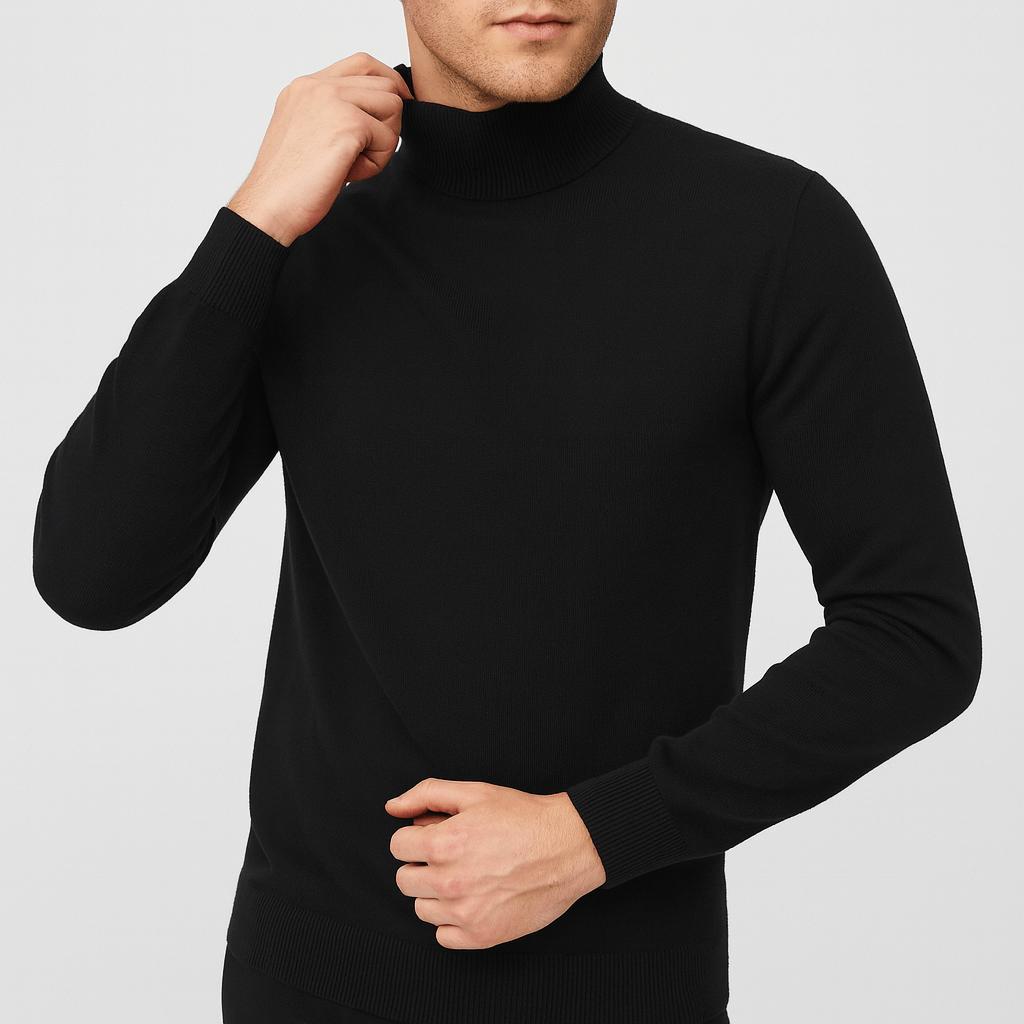 Luksusowy sweter z półgolfem dla mężczyzn - Styl starych pieniędzy