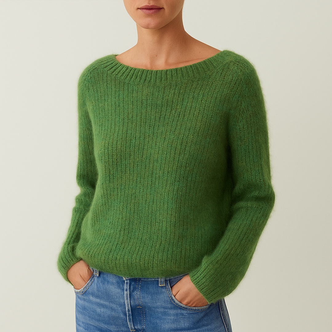 Dzianinowy Sweter Damski | Z Długim Rękawem