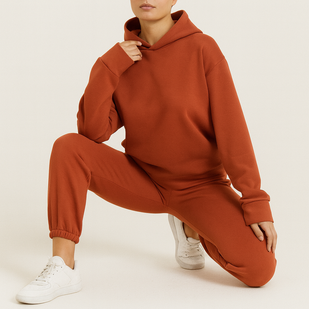 Damski Zestaw Bluza Z Kapturem I Spodnie Dresowe | Stylowy