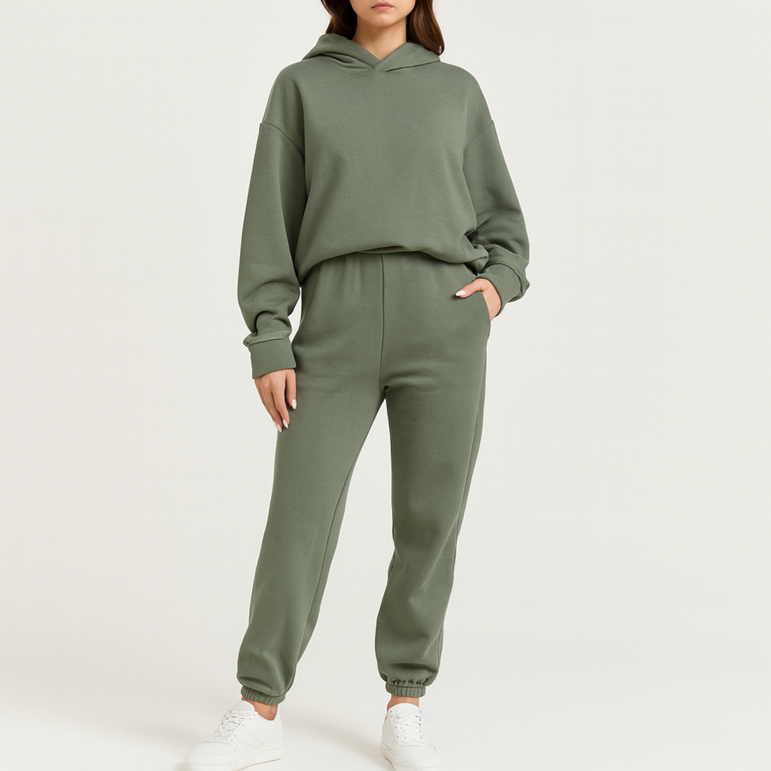 Damski Zestaw Bluza Z Kapturem I Spodnie Dresowe | Stylowy