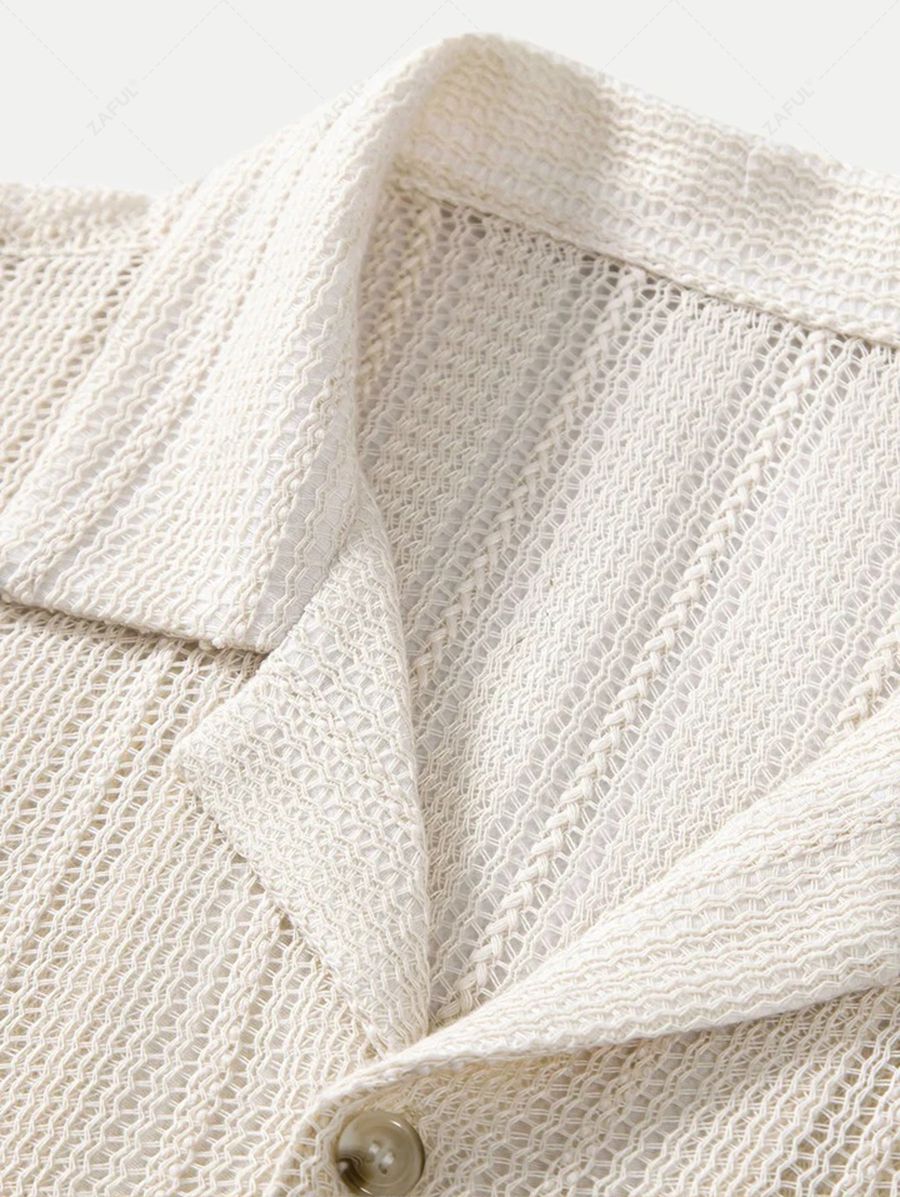 Komplet zestawy dzianinowej ażurowej koszuli i spodni ze ściągaczem