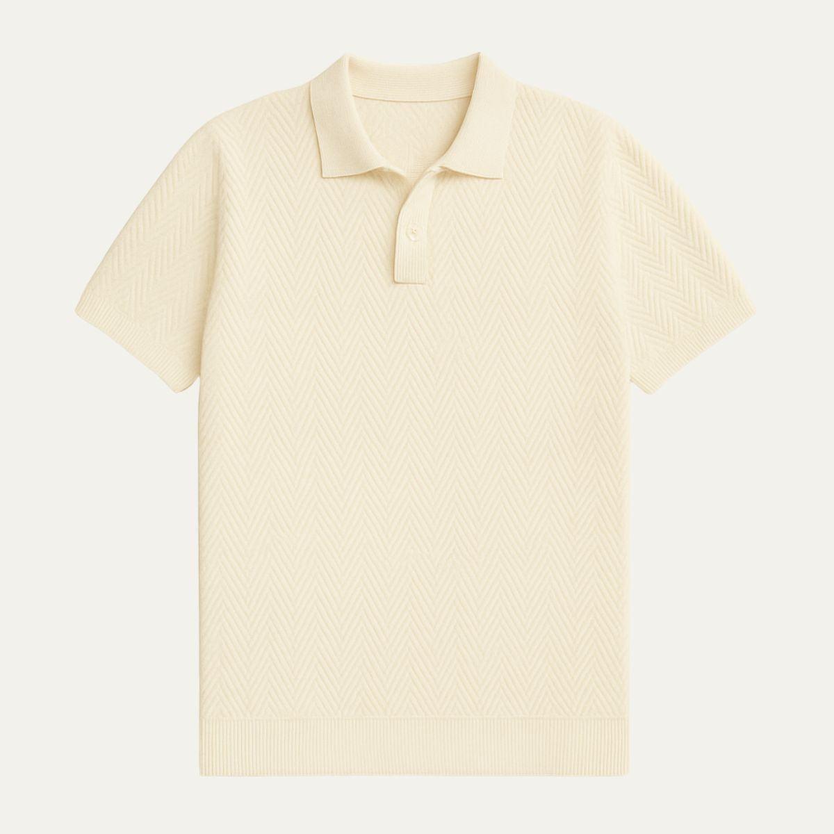 Koszulka polo z dzianiny żakardowej z bawełny w stylu vintage dla mężczyzn