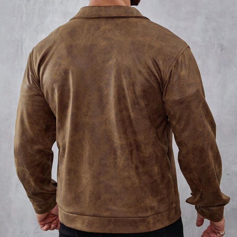 Kurtka skórzana premium wodoodporna dla mężczyzn – klasyczny, dopasowany krój