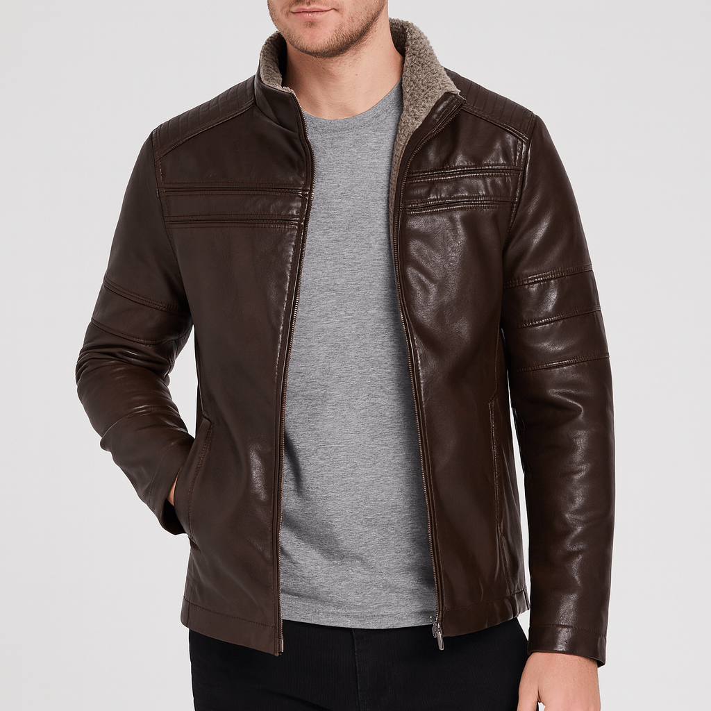 Kurtka skórzana w stylu western dla mężczyzn – dopasowana wodoodporna modna