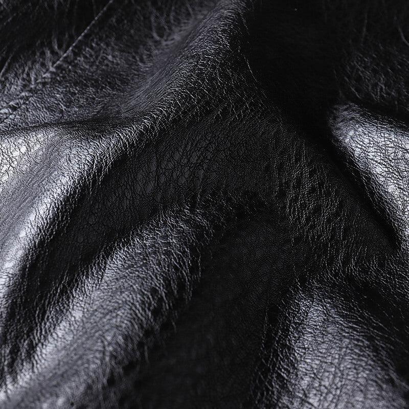 Kurtka skórzana włoska ze strukturą dla mężczyzn - warstwa miejska