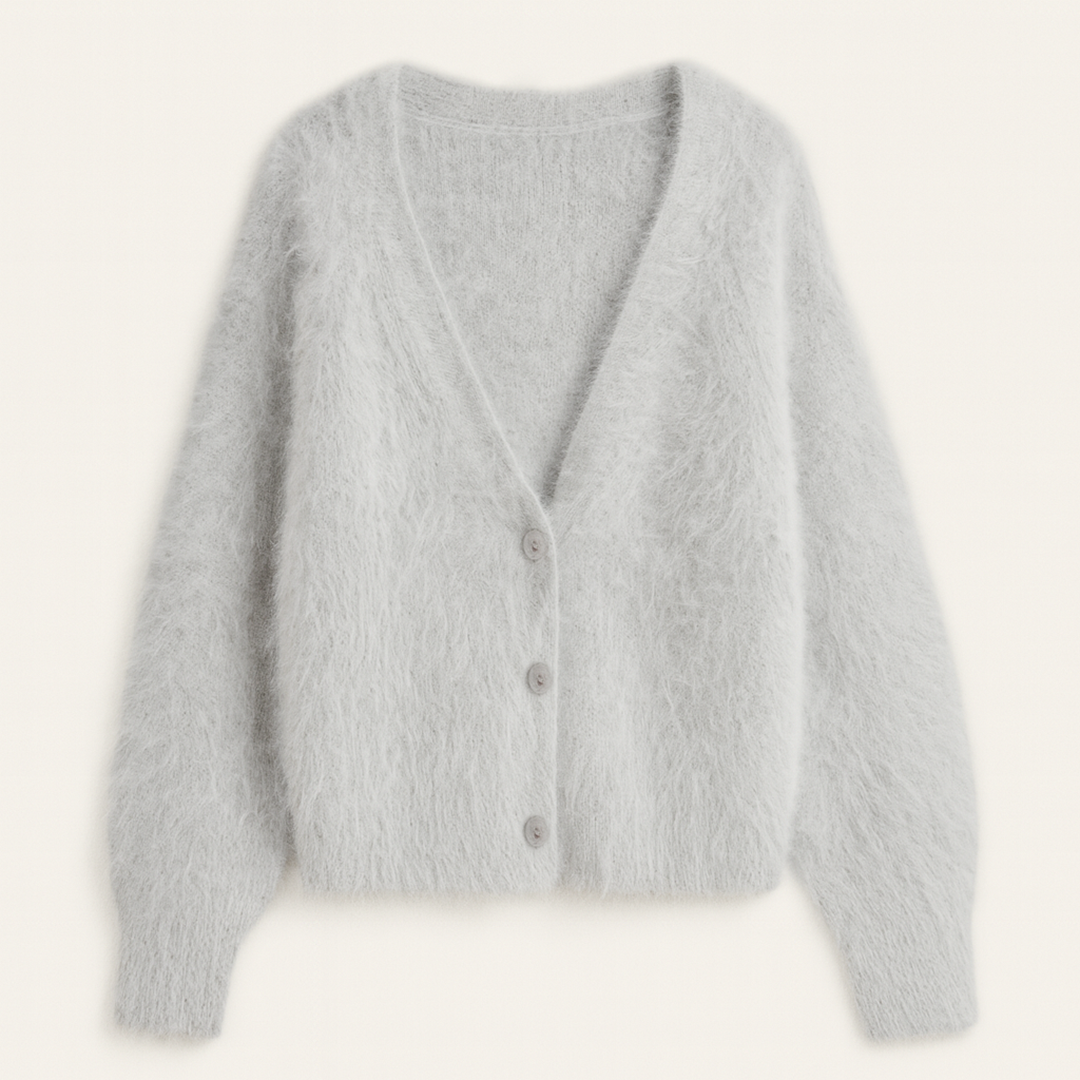 Damski Zimowy Kardigan Z Dekoltem W Serek | Długi Rękaw