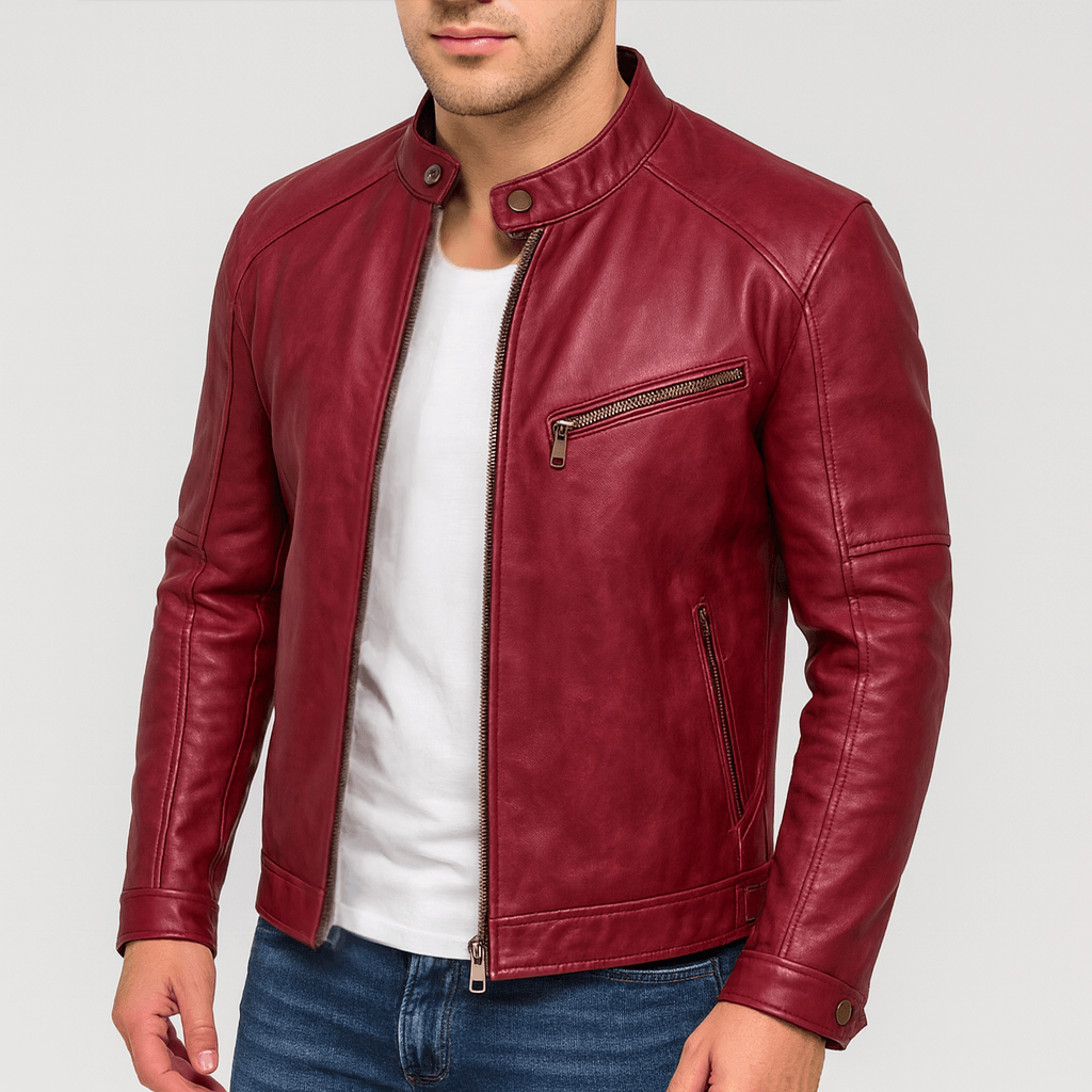 Luksusowa, wodoodporna, długa skórzana kurtka męska – Klasyczna odzież wierzchnia