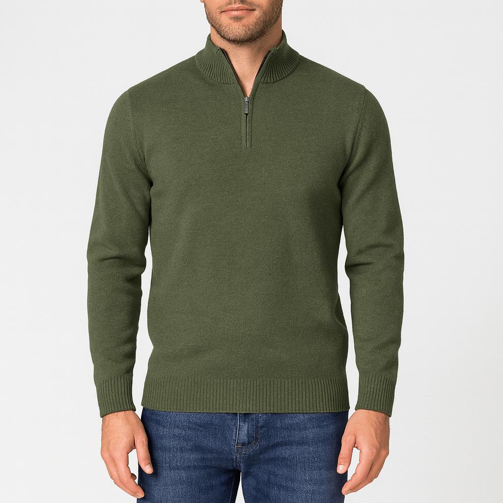 Luźny sweter męski z zamkiem błyskawicznym premium - warstwowy, codzienny