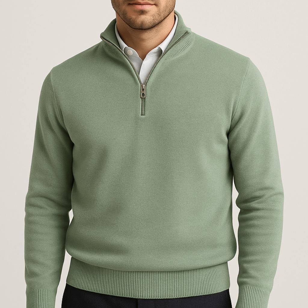 Luźny sweter męski z zamkiem błyskawicznym premium - warstwowy, codzienny