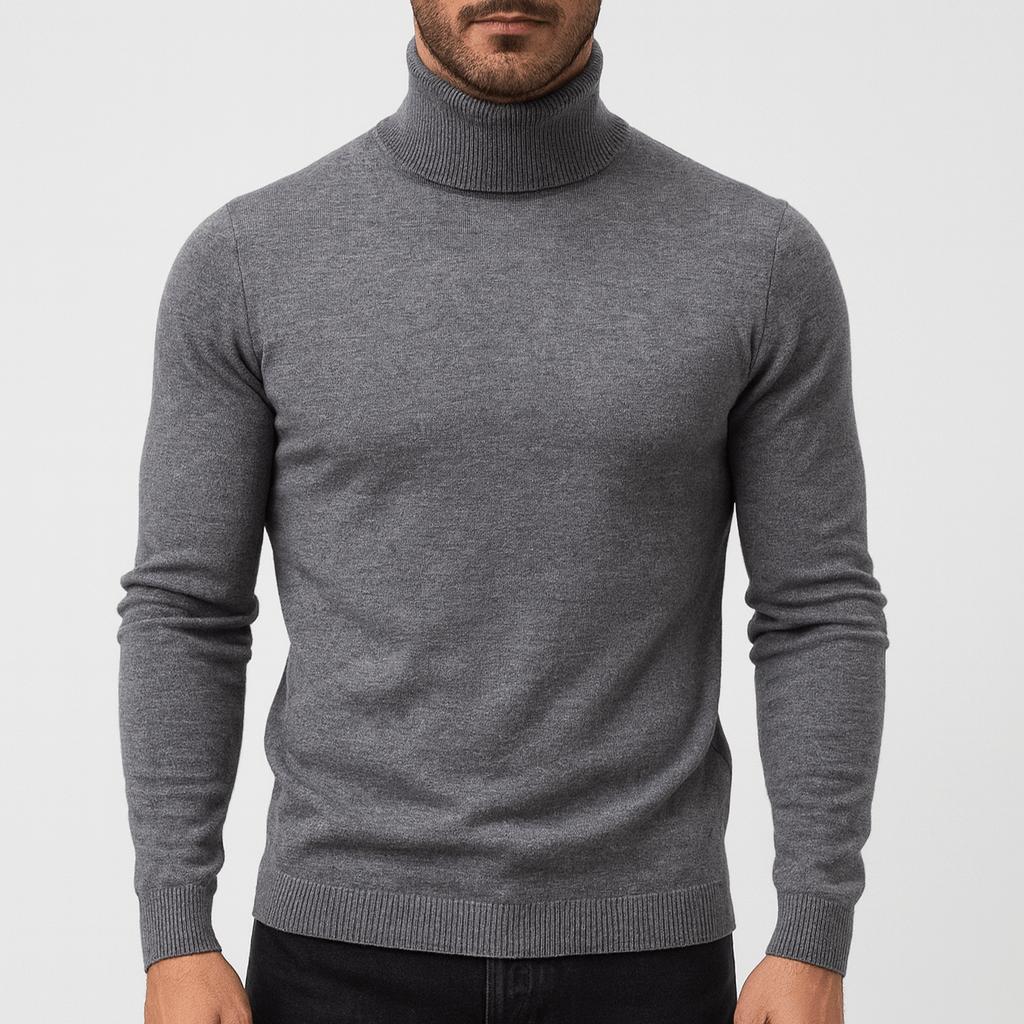 Miękki, oddychający golf z wełny merynosów – lekka formalna warstwa dla mężczyzn