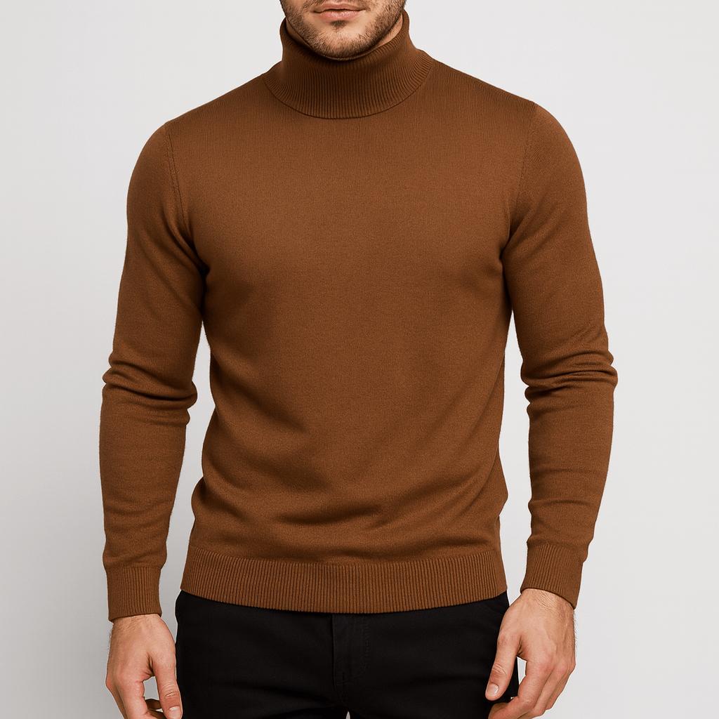 Miękki, oddychający golf z wełny merynosów – lekka formalna warstwa dla mężczyzn