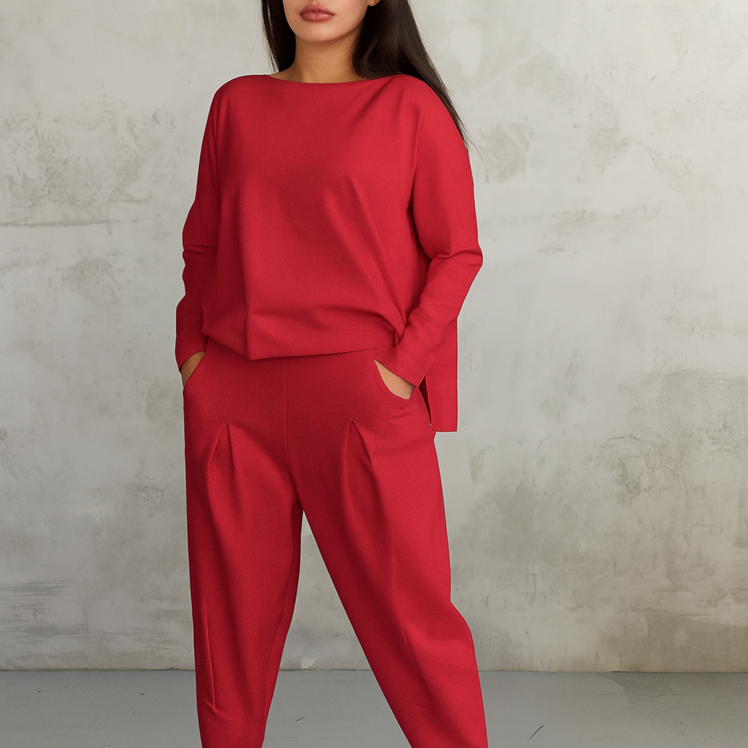 Damski Zestaw Top I Spodnie Haremki | Długi Rękaw