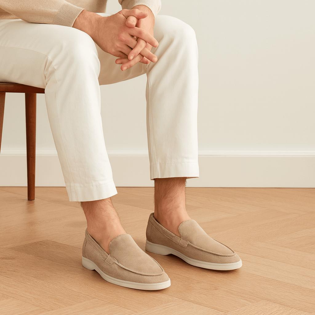 Mokasyny zamszowe wsuwane z najwyższej jakości skóry dla mężczyzn