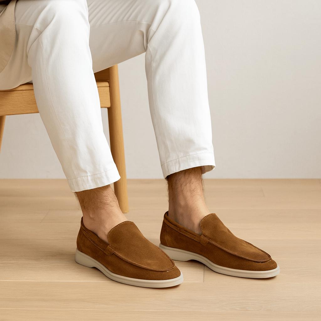 Mokasyny zamszowe wsuwane z najwyższej jakości skóry dla mężczyzn