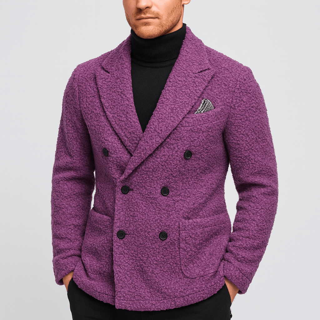 Blezery dwurzędowa z polaru z kieszenią na piersi