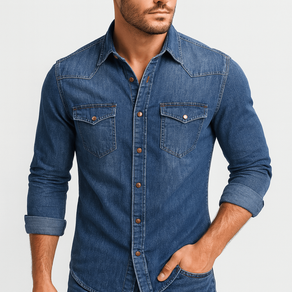 Dżinsowa koszula z klasycznym kołnierzykiem