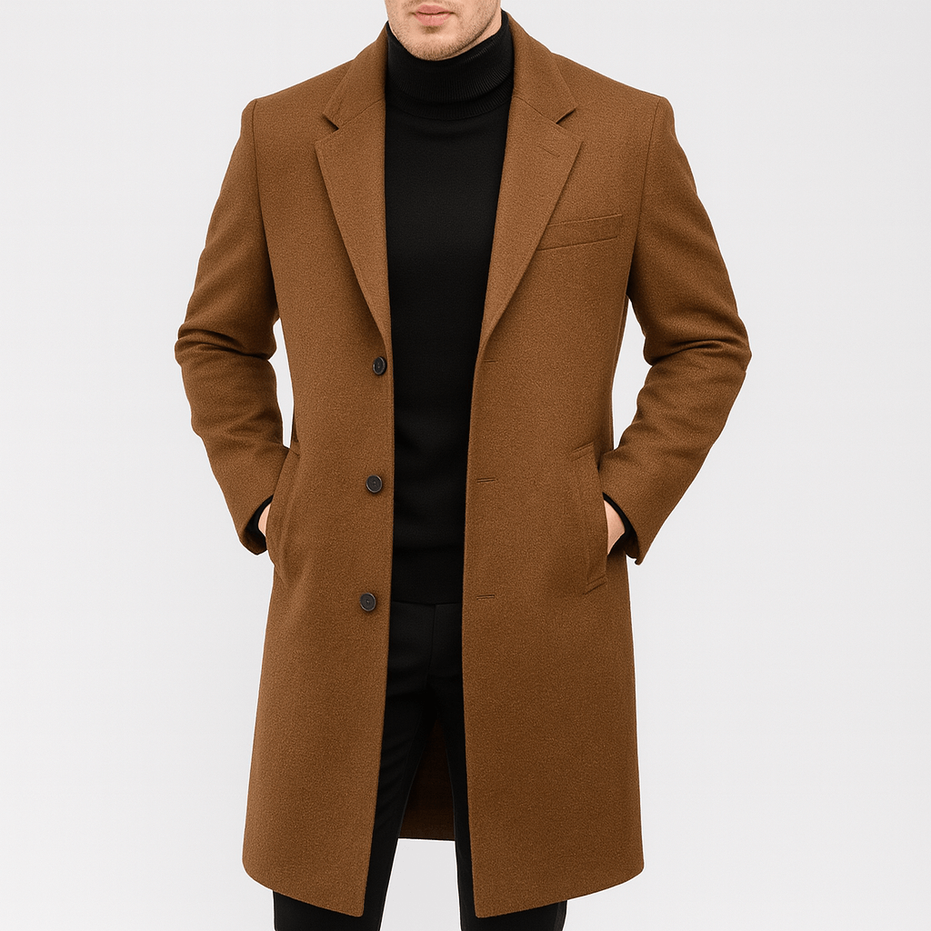 Elegancki wełniany płaszcz zimowy