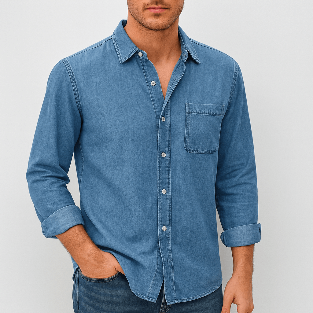 Klasyczna luźna dżinsowa koszula