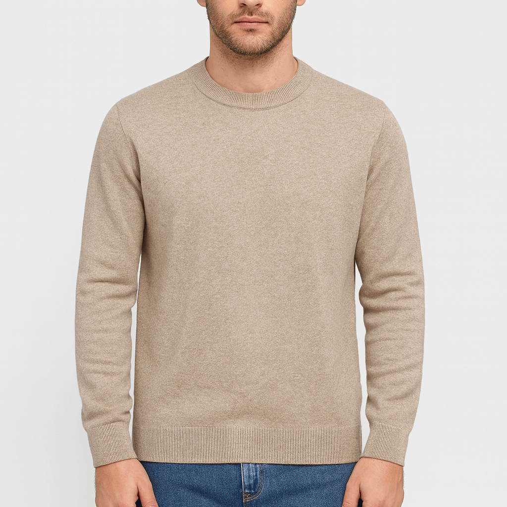 Klasyczny sweter z okrągłym dekoltem