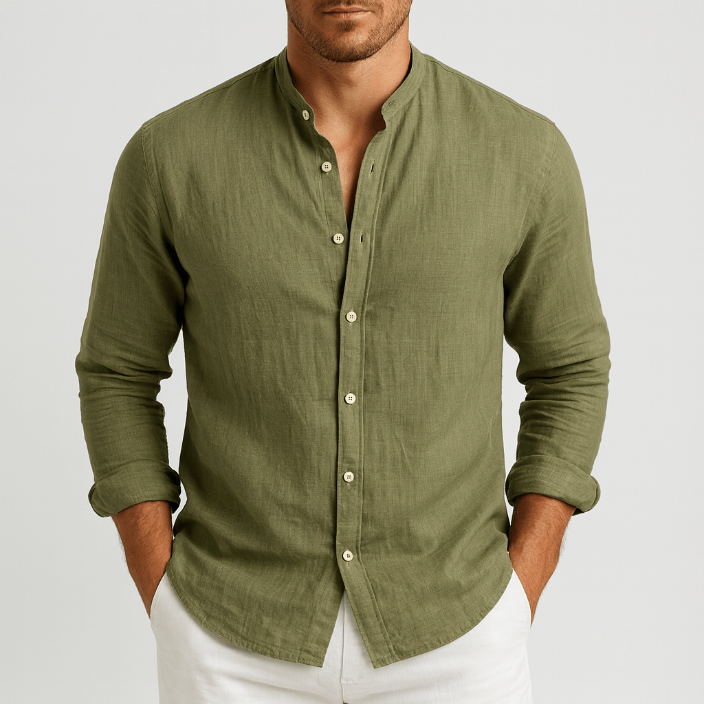 Luźna lniana koszula z naturalnego lnu