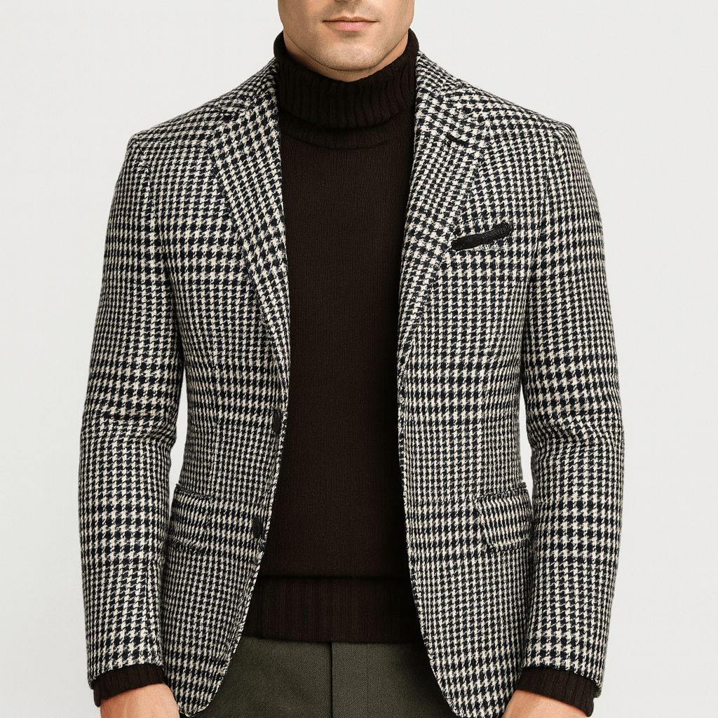 Marynarka z mieszanki bawełny w pepitkę