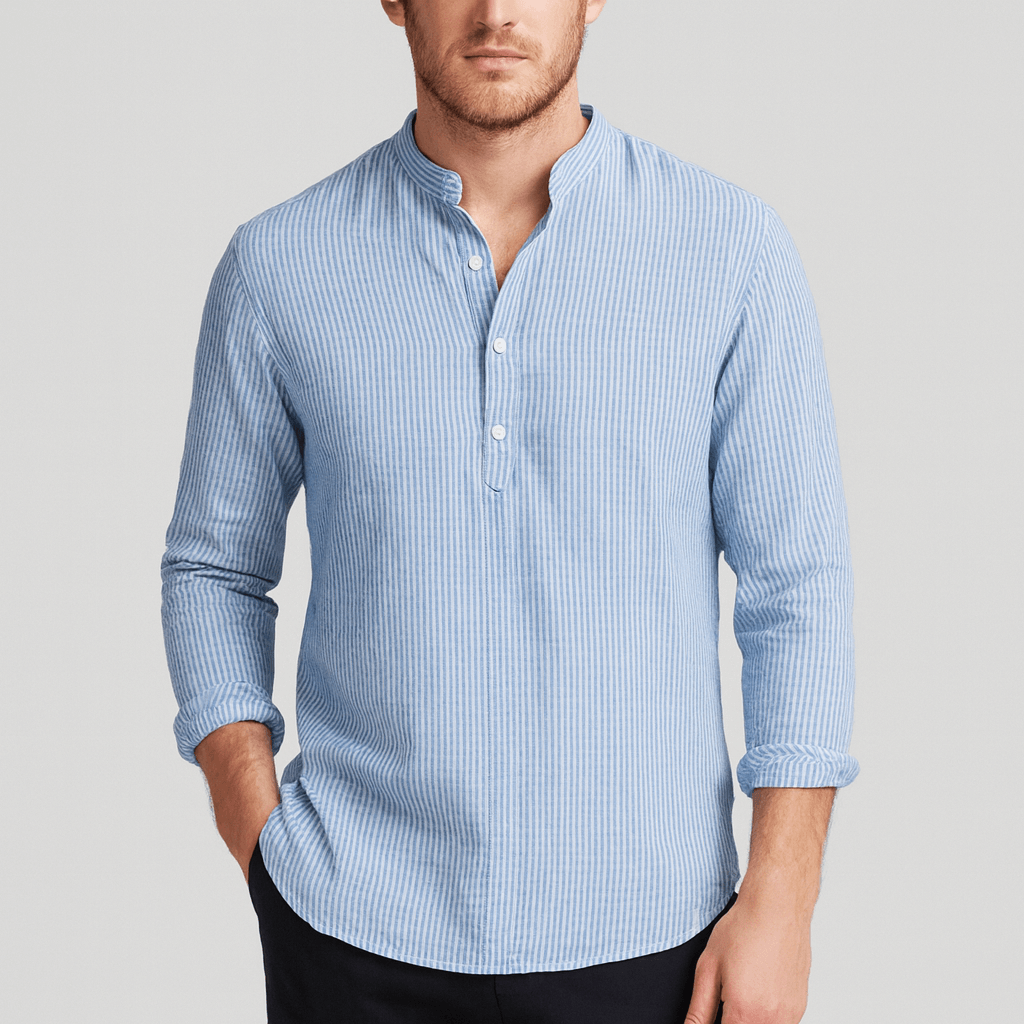 Miękka, formalna koszula w paski z długim rękawem