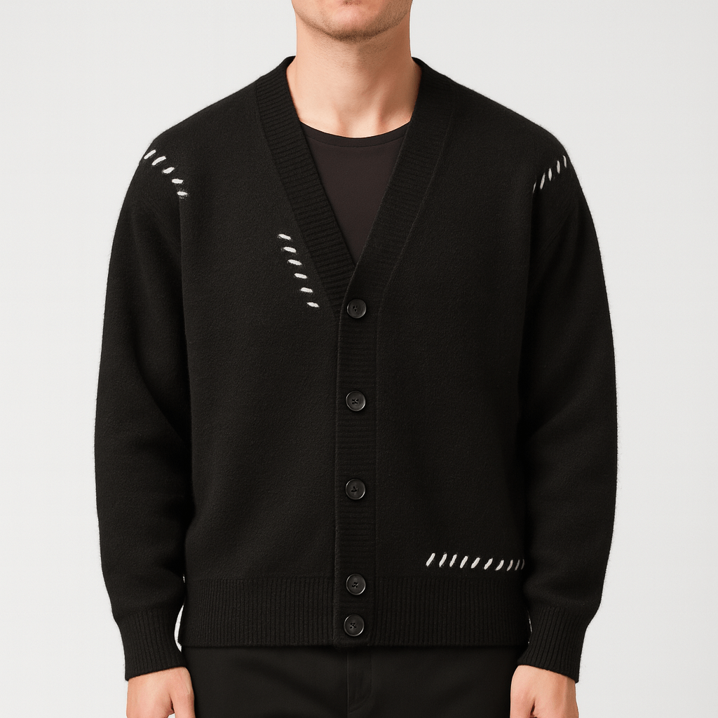 Miękki wełniany kardigan z klasycznym guzikiem