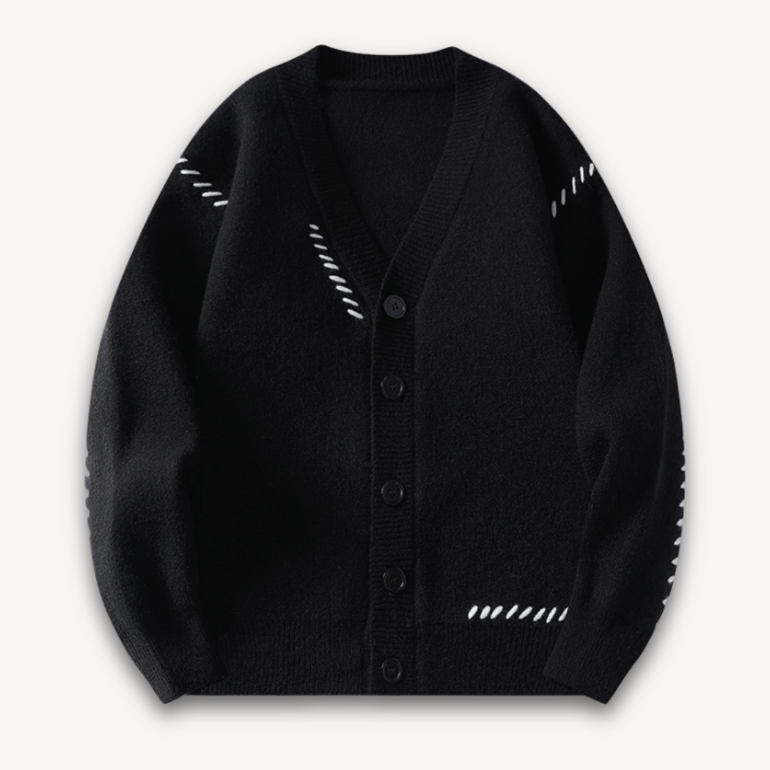 Miękki wełniany kardigan z klasycznym guzikiem