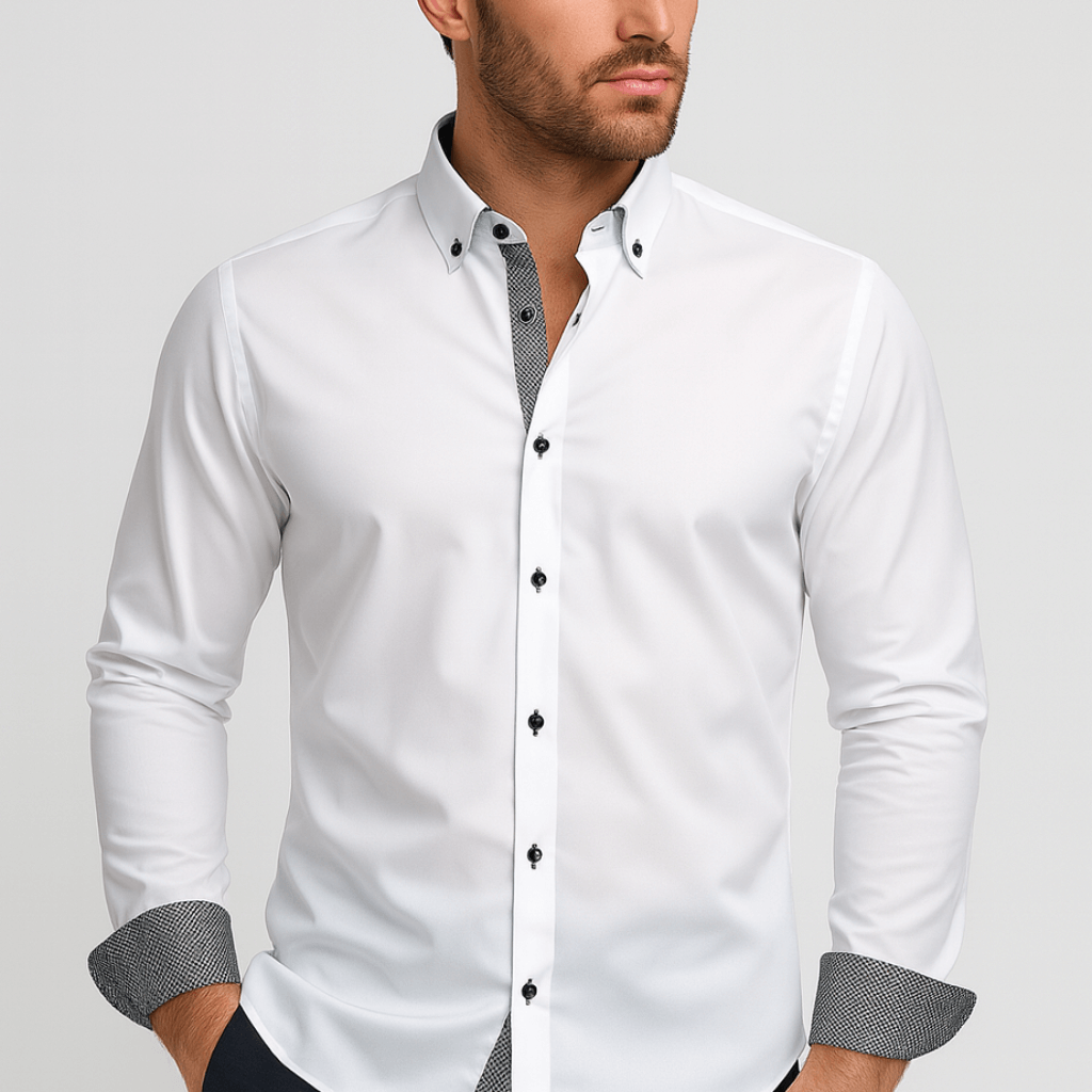 Oddychająca, dwurzędowa koszula formalna