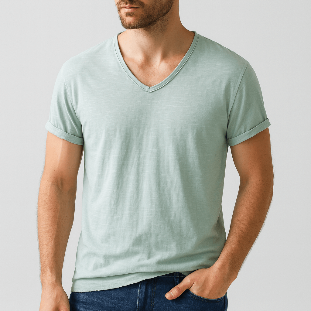 Oddychająca koszula z dekoltem w serek i dopasowanym krojem