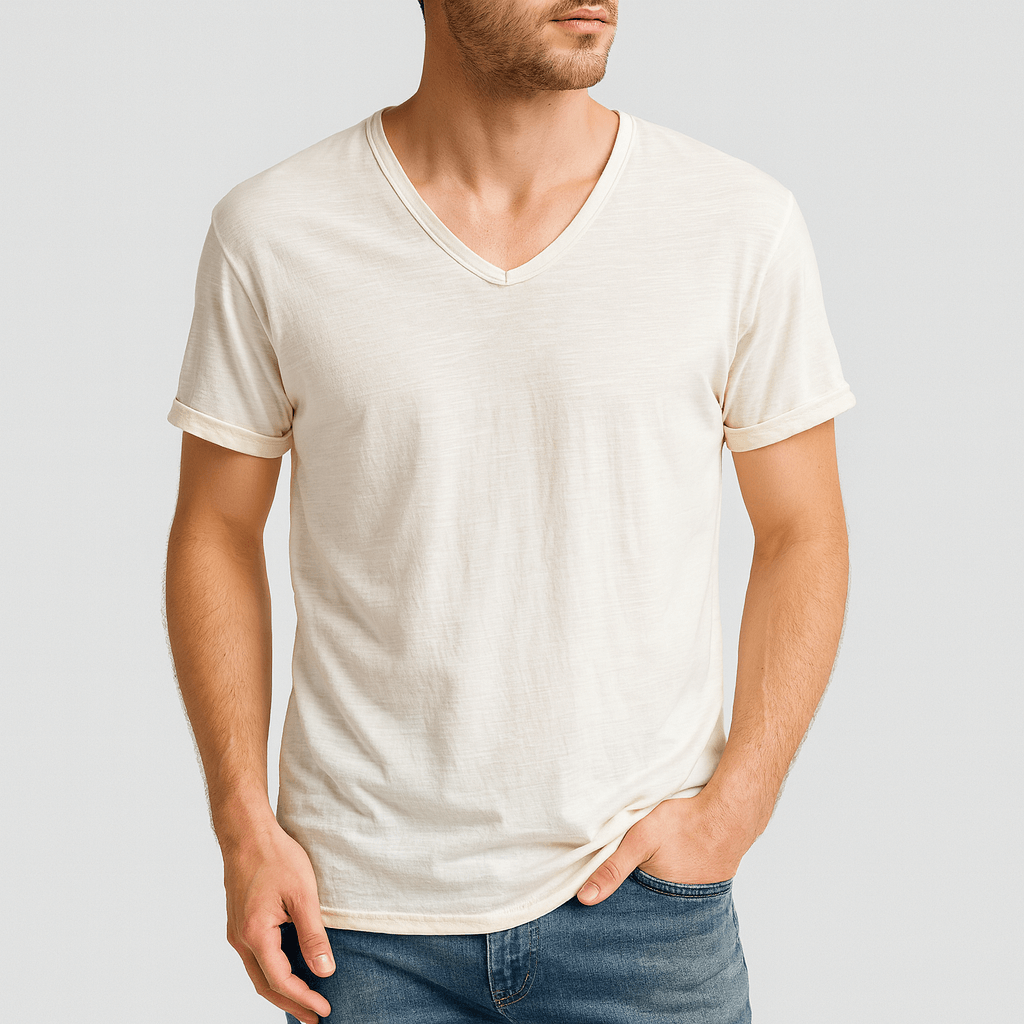 Oddychająca koszula z dekoltem w serek i dopasowanym krojem