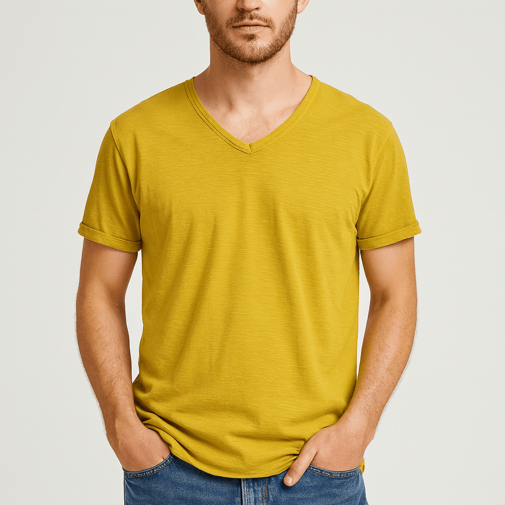 Oddychająca koszula z dekoltem w serek i dopasowanym krojem