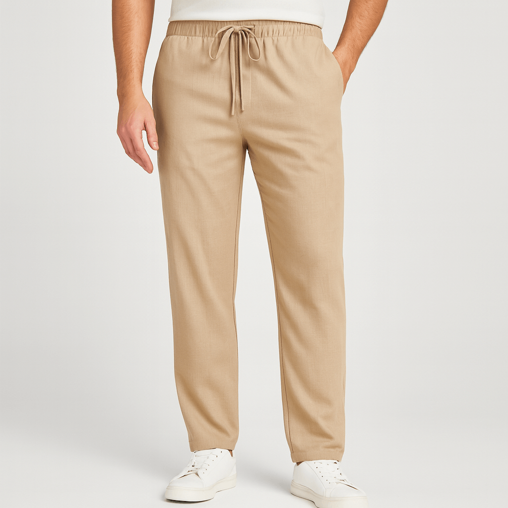 Oddychające spodnie dresowe z lnu i bawełny