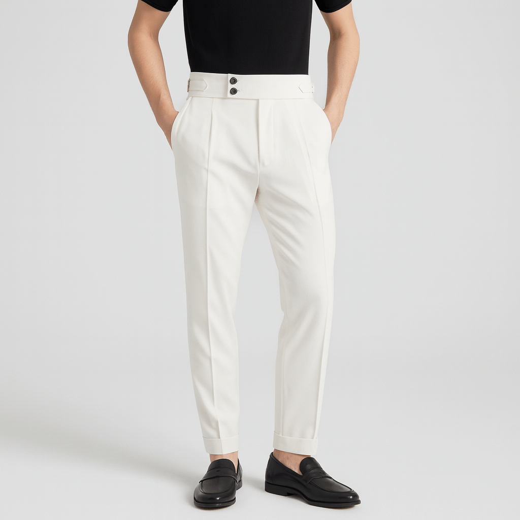 Spodnie ze stretchem i dopasowanym krojem