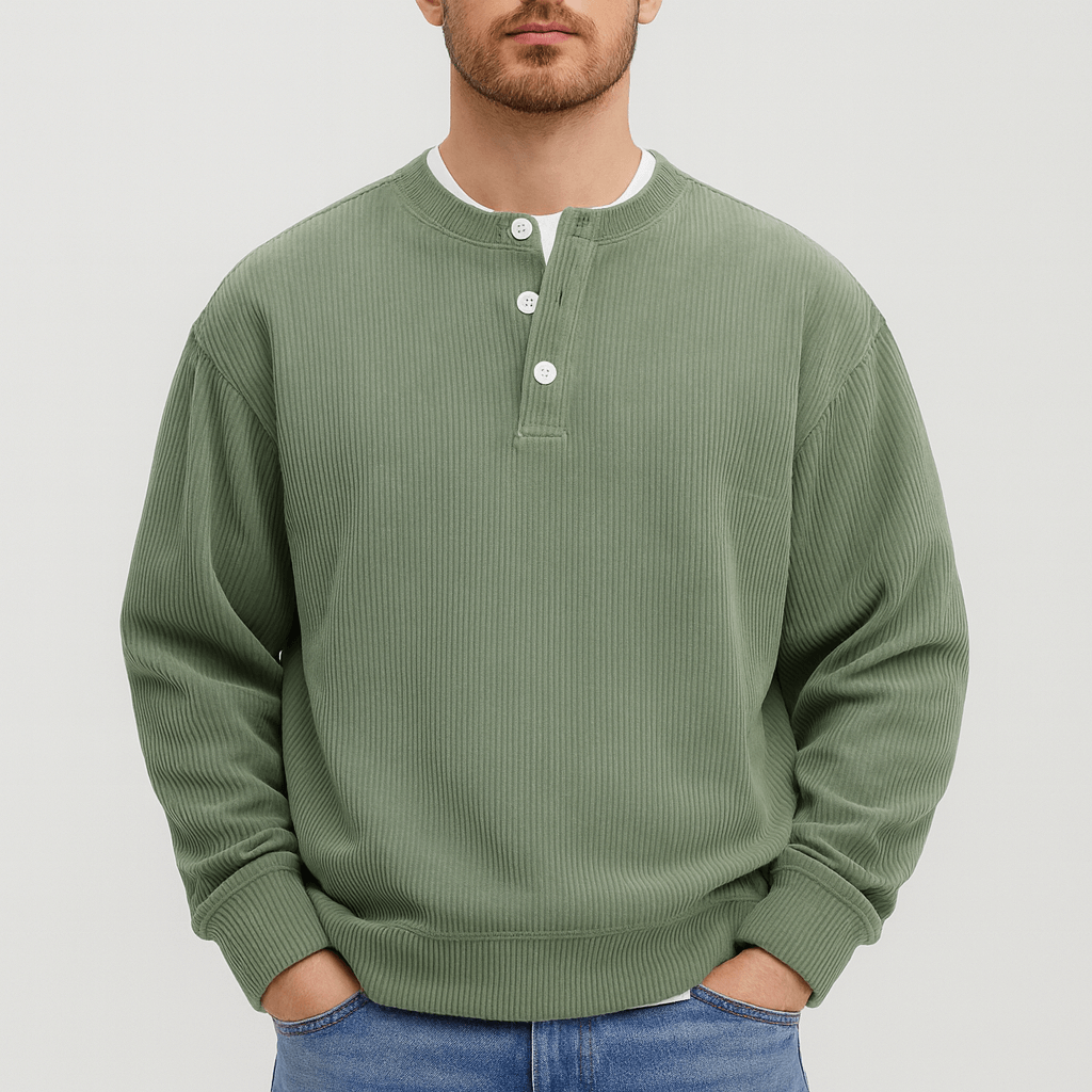 Stylowy pulower z prążkowanego sztruksu