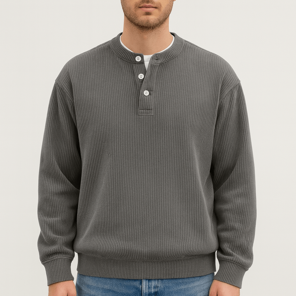 Stylowy pulower z prążkowanego sztruksu