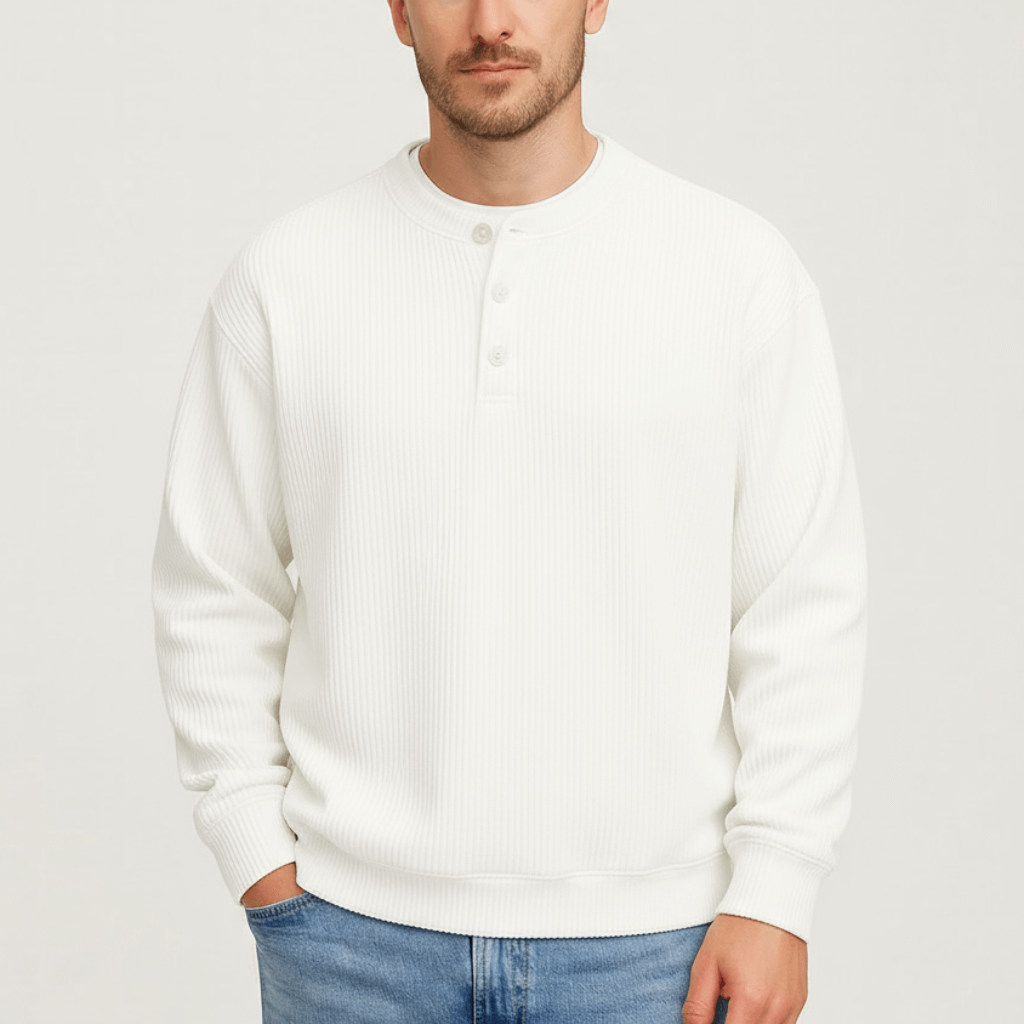 Stylowy pulower z prążkowanego sztruksu