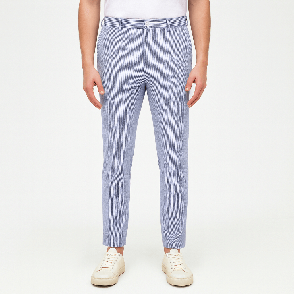 Oddychające spodnie w paski dopasowane