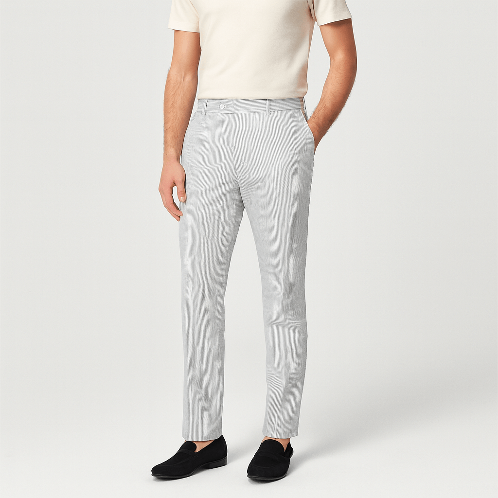 Oddychające spodnie w paski dopasowane