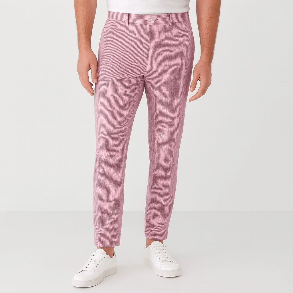 Oddychające spodnie w paski dopasowane