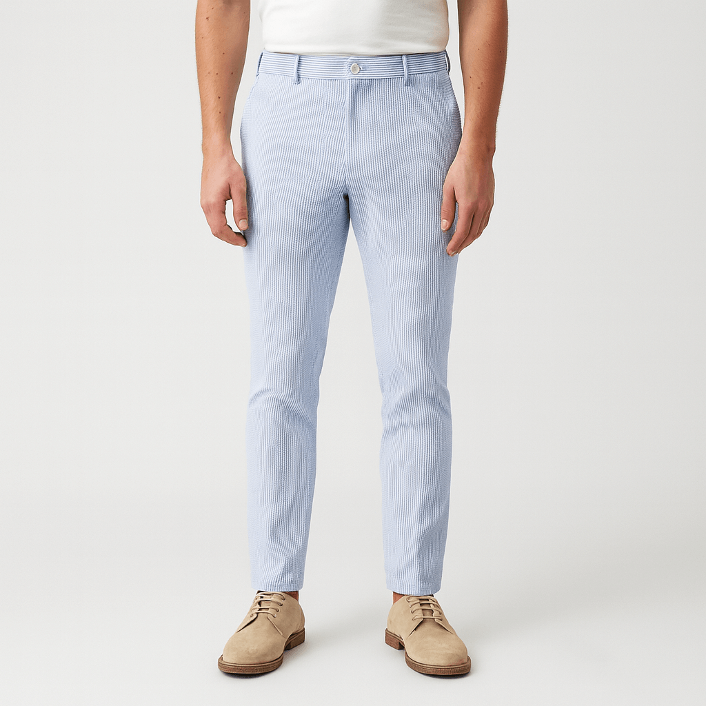 Oddychające spodnie w paski dopasowane