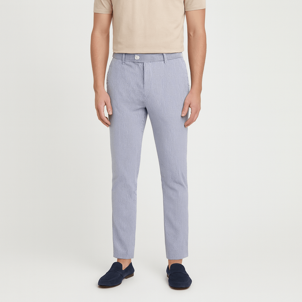 Oddychające spodnie w paski dopasowane