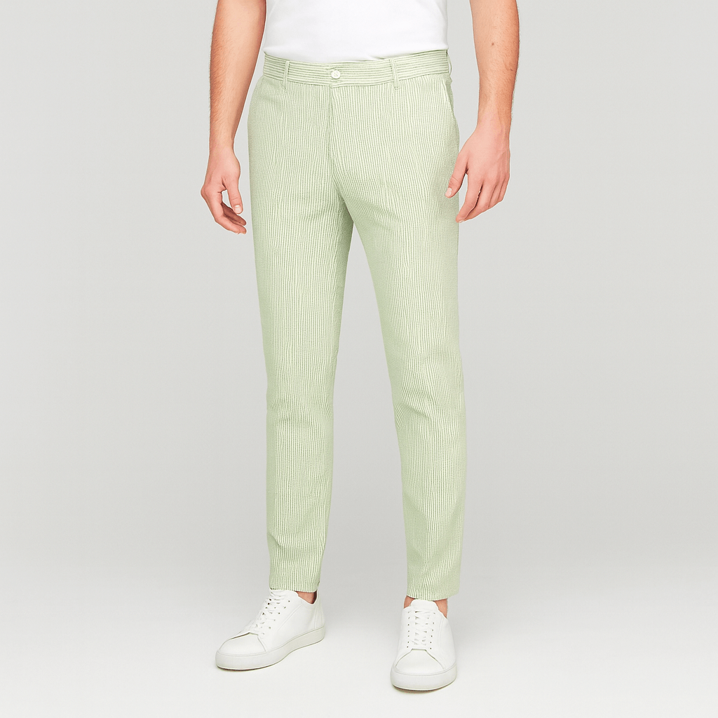 Oddychające spodnie w paski dopasowane