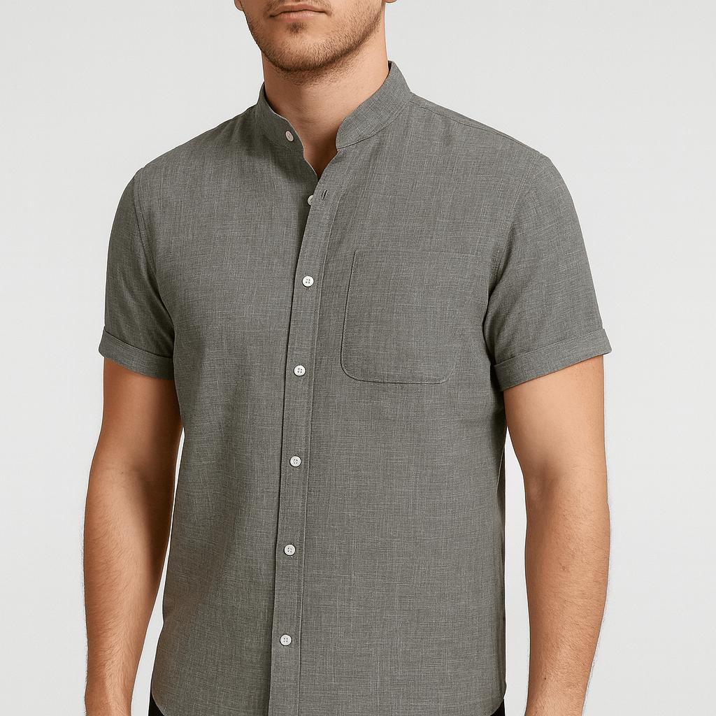 Oddychająca i stylowa letnia koszula lniana z krótkim rękawem dla mężczyzn