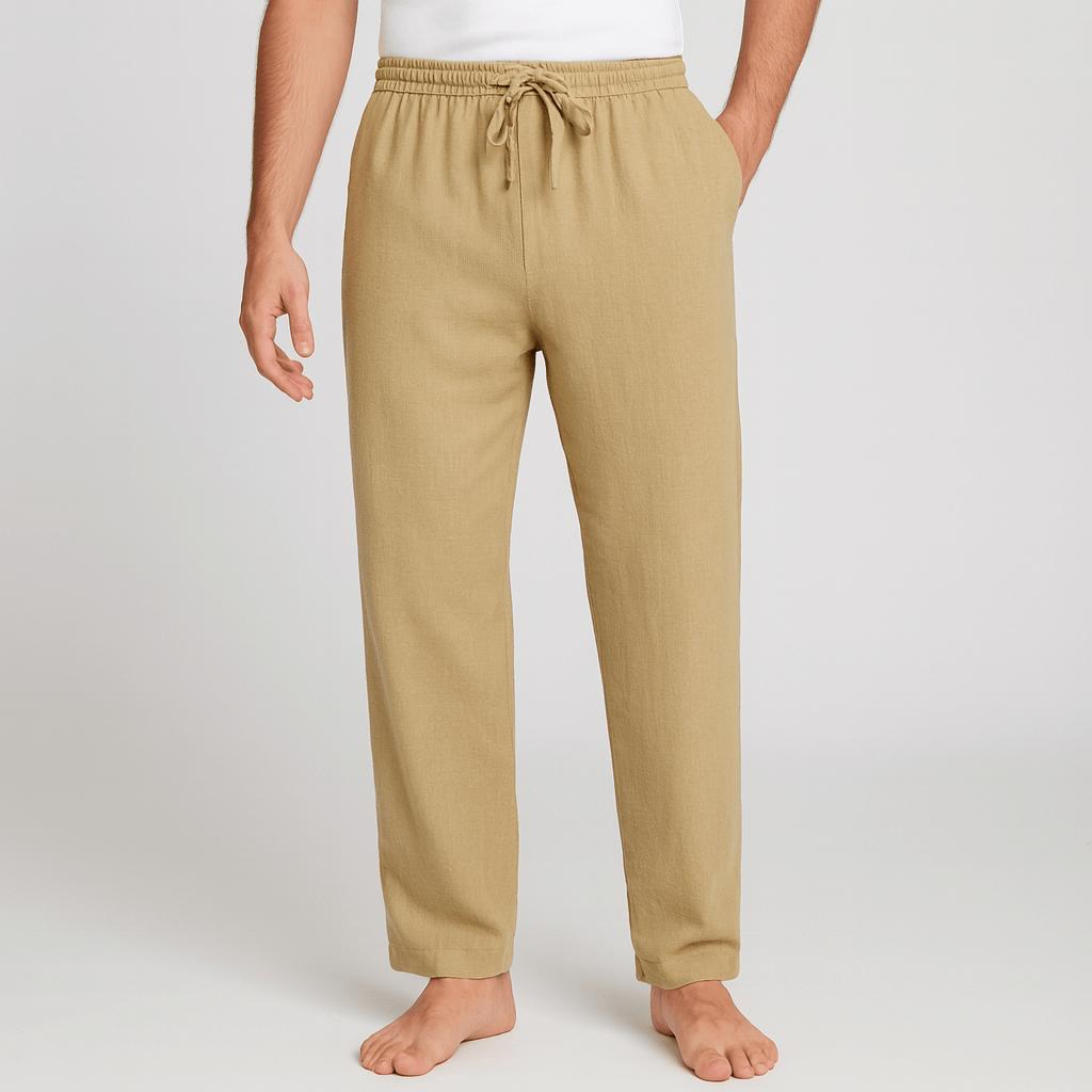 Oddychające, lniane spodnie casualowe dla mężczyzn – Wygoda i ponadczasowy styl
