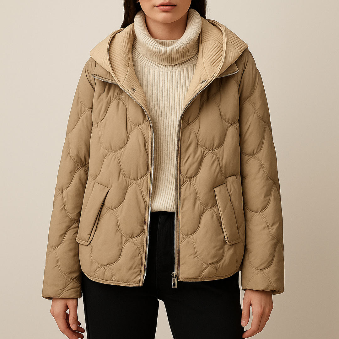 Pikowana Kurtka Z Wzorem Dla Kobiet | Z Kapturem