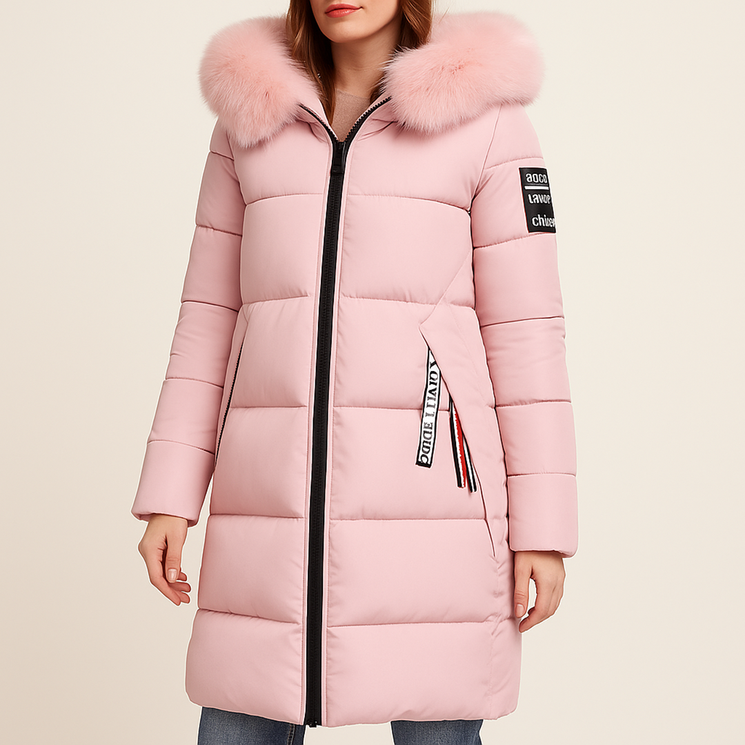 Płaszcz Z Futrzanym Detalem I Kapturem Dla Kobiet | Zima